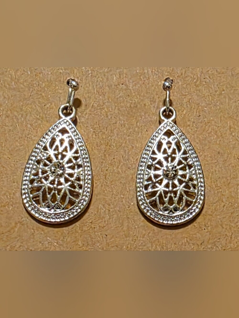 Teardrop Filigree Dangle Earrings